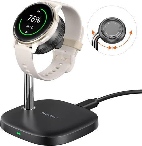 Vista 8 de Soporte de carga SwanScout para reloj Garmin Watch Forerunner 165/265/45, Vivoactive 6/5, Instinct 3/2, Tactix, Approach, serie Quatix