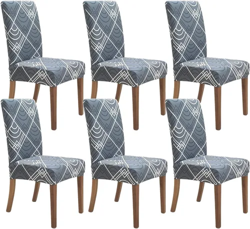 Vista 37 de SPRINGRICO Juego de 4 fundas elásticas para sillas de comedor de Navidad, fundas para sillas Parsons de cocina, fundas de asiento extraíbles