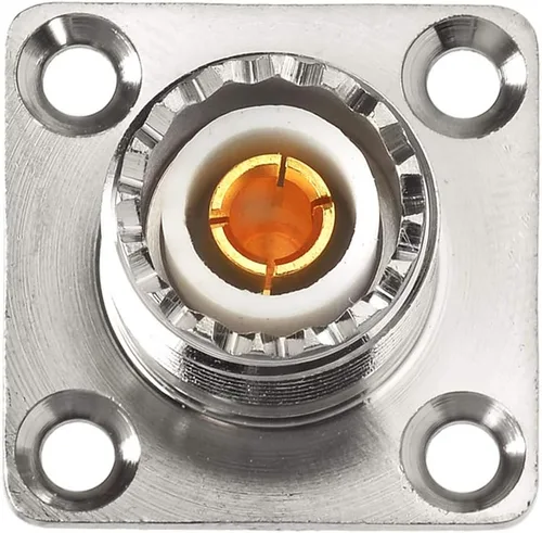 Vista 4 de Superbat SO 239 Conectores SO239 UHF hembra Jack RF Conector coaxial 4 agujeros brida montaje chasis soldadura recta para LMR-400 cable coaxial 2