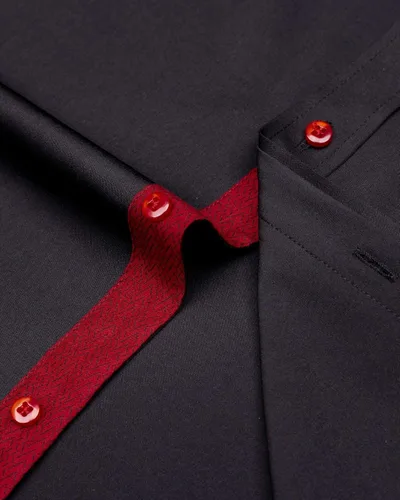 Vista 7 de J.VER Camisa de vestir elástica de manga larga casual para hombre, sin arrugas, ajuste regular, con botones