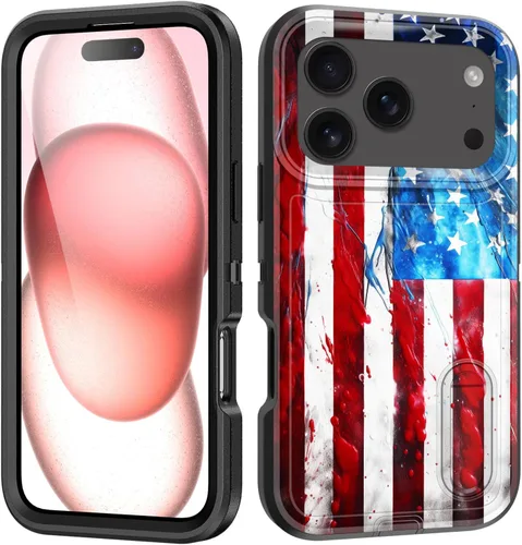 Vista 108 de Funda para iPhone Air con soporte integrado, a prueba de golpes, polvo y caídas, 3 capas, grado militar, funda protectora para iPhone Air de 6.5