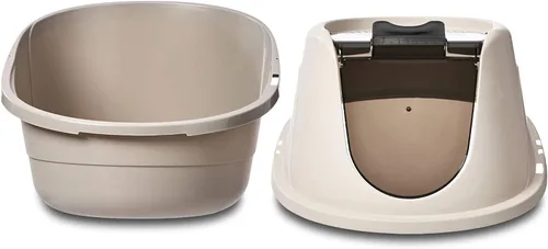 Vista 5 de Yaxa Basics Caja de arena para gatos con capucha sin complicaciones, estándar, multicolor, 21 pulgadas x 16 pulgadas x 15 pulgadas