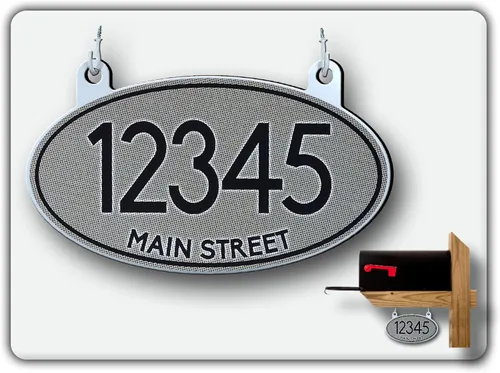 Vista 19 de Letrero reflectante para colgar en buzón de correo, doble cara