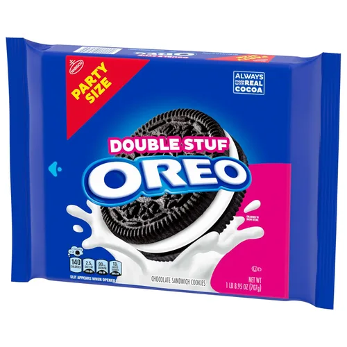 Vista 15 de OREO - Galletas de sándwich con doble relleno de chocolate, tamaño para fiestas, 24.95 onzas