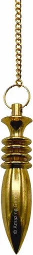 Vista 101 de Péndulos de metal curativos de Amazing Gemstone para adivinaci��n, cúpula dorada de acero de cobre de alta energía, péndulo de bronce, péndulos