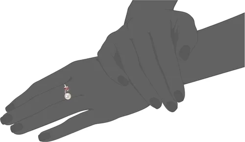 Vista 5 de Tienda Essentials Platinum Plated Sterling Silver Infinite Elements Cubic Zirconia Freshwater Pearl Ring (previously Tienda Collection)