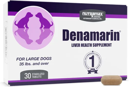 Nutramax Denamarin Suplemento de salud hepática para perros grandes, con S-adenosilmetionina (SAMe) y silibina, 30 unidades (paquete de 1)