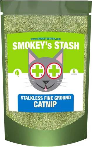 Vista 6 de Smokey's Stash Catnip Stalkless Dry Ground Premium Bulk Bolsa de 3 onzas Fuerte para gatos