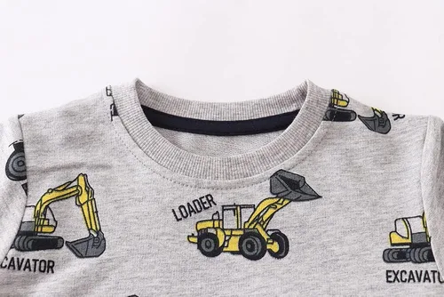 Vista 2 de Sudaderas para niños pequeños, de algodón, de manga larga, cuello redondo, sin botones, con estampado de dibujos animados, 2-7T