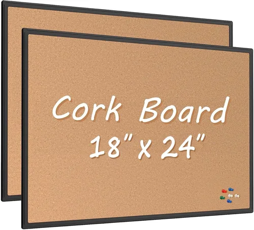 Vista 11 de Board2by Tablero de anuncios de corcho de 20 x 30, tablero de corcho con marco de aluminio negro, tablero de oficina para corcho de pared, tablero