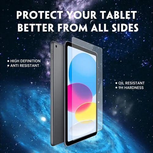 Vista 3 de Protector de pantalla para iPad de 10. generación (10.9 pulgadas, modelo 2022 A2696A2757A2777), película de vidrio templado sensible al tacto