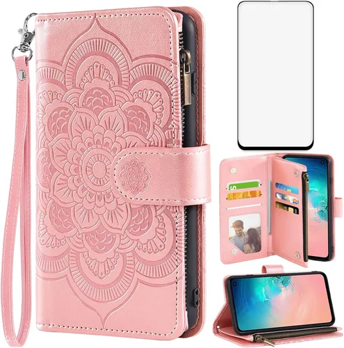 Vista 12 de Asuwish Funda de teléfono para Samsung Galaxy S10e con protector de pantalla de vidrio templado y soporte de tarjeta de crédito con ranura