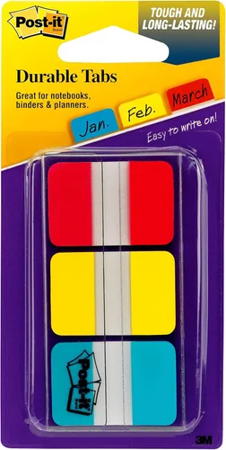Post-it Pestañas, 1 pulgada, sólido, rojo, amarillo, azul, 22 pestañascolor, 66 pestañasdispensador sobre la marcha (686-RYB)