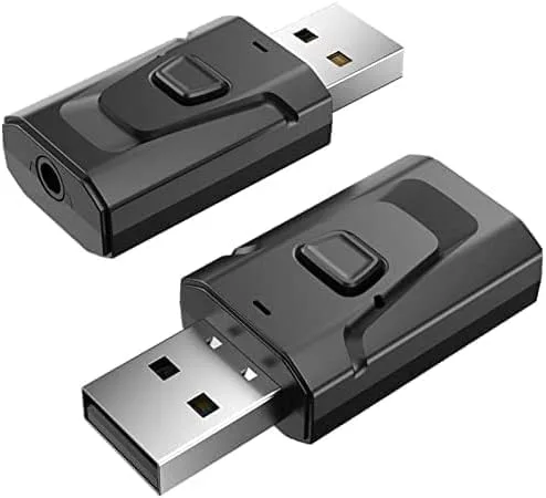 4-en-1 Bluetooth 5.0 Transmisor Receptor inalámbrico USB Aux Audio Transmisor Adaptador para TV/Sistema de audio doméstico
