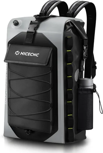 Vista 10 de NICECNC Mochila impermeable para motocicleta, 40 L, 500D PVC universal para asiento trasero de motocicleta, bolsa seca, bolsa de cola de Amarillo