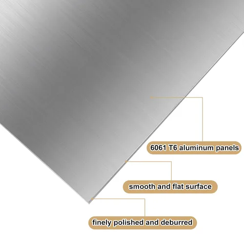 Vista 4 de Paquete de 20 chapas de aluminio 6061 T6 de 6 x 6 x 1/64 pulgadas, placa plana de aluminio lisa cubierta con película protectora, placa de aluminio