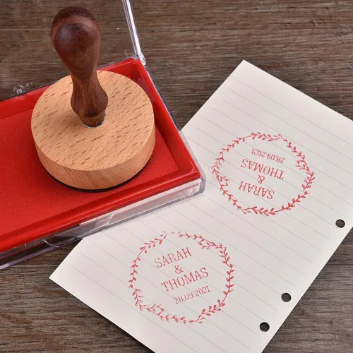 Vista 5 de de The Library of Stamp - Sello personalizado para libros, sello de goma de madera