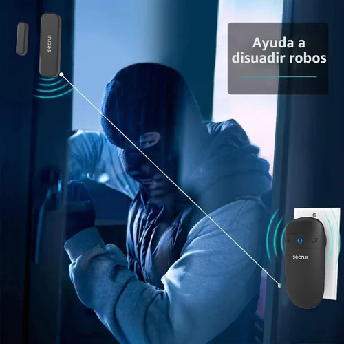 Vista 3 de SECRUI Timbre de puerta, timbre de sensor abierto para puerta para negocios Negro