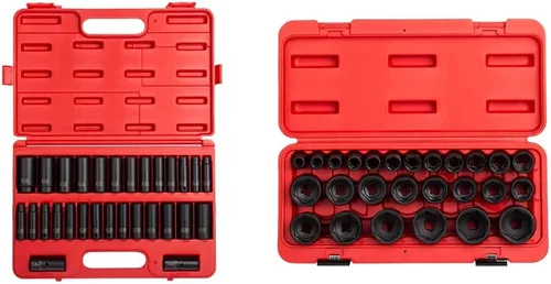 Sunex 5153DD, juego de llaves de impacto maestro de 1/2 pulgada, 29 piezas, 7/16" - 1-1/4", 0.394 in-1.063 in & 2645, juego de llaves de impacto de