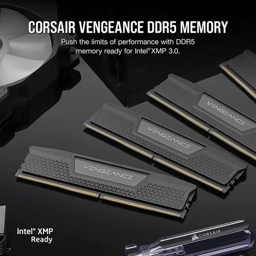 Vista 2 de CORSAIR Vengeance DDR5 RAM 48 GB (2 x 24 GB) 6000 MHz CL36 Intel XMP iCUE Memoria de computadora compatible - Negro (CMK48GX5M2E6000C36)