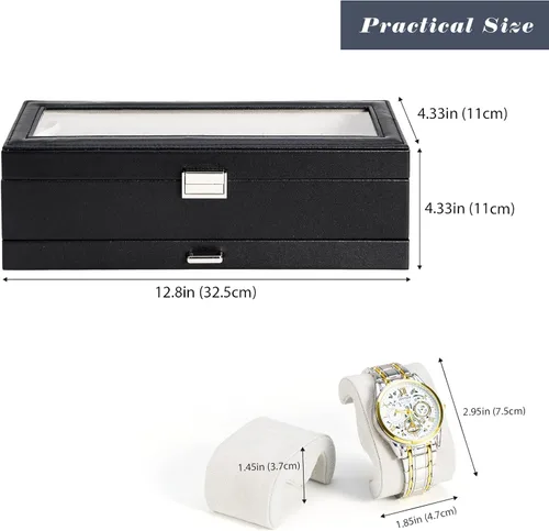 Vista 4 de ProCase Paquete de caja de reloj con joyero de viaje