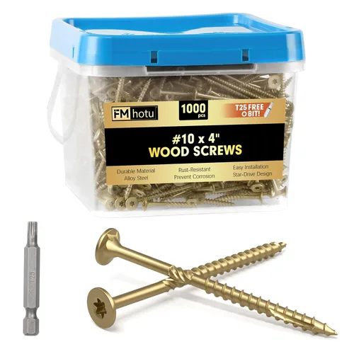 Vista 17 de #10 x 2-1/2" Tornillos para Terraza, 108 Piezas Tornillos para Madera con Cabeza Estrella, Tornillos para Madera Resistentes al Óxido para Negro