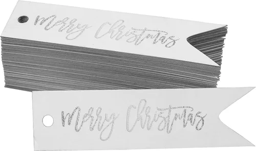 Vista 10 de Etiquetas colgantes con texto en inglés «Merry Christmas» para botellas de papel de aluminio, paquete de 50 unidades Aqua Blue