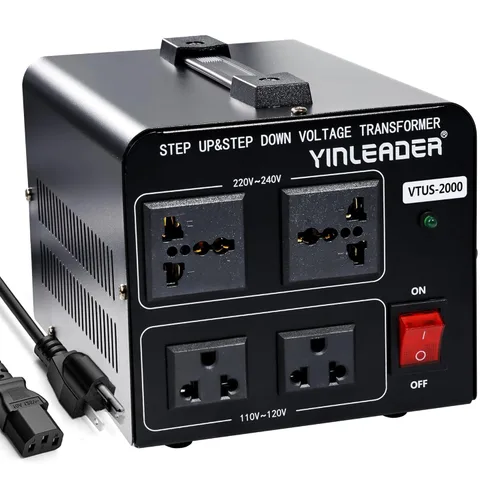 Vista 13 de Yinleader Transformador convertidor de voltaje (110 V a 220 V, 220 V a 110 V) convertidor de transformador elevador/abajo 110/120 voltios - 220/240