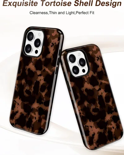 Vista 67 de Jusy Funda compatible con MagSafe con estampado de caparazón de tortuga marrón para iPhone 7/8/SE, cubierta protectora de TPU suave magnética