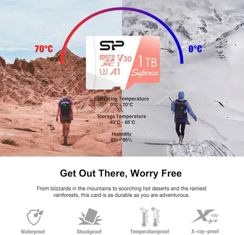Vista 6 de SP Silicon Power 1TB Micro SD Card U3 Compatible con Nintendo-Switch, Tarjeta de Memoria MicroSD SDXC microsdxc de Alta Velocidad con Adaptador