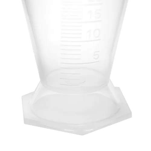Vista 4 de EISCO Medida cónica, 0.8 fl oz - Plástico de polipropileno, translúcido - Caño de vertido - Graduaciones elevadas de 0.0 fl oz - Base hexagonal