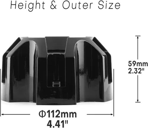 Vista 2 de Tapas centrales de rueda de 4.41 pulgadas para tapacubos centrales Ballistic, paquete de 4 tapas centrales negras de repuesto, 5 orejetas