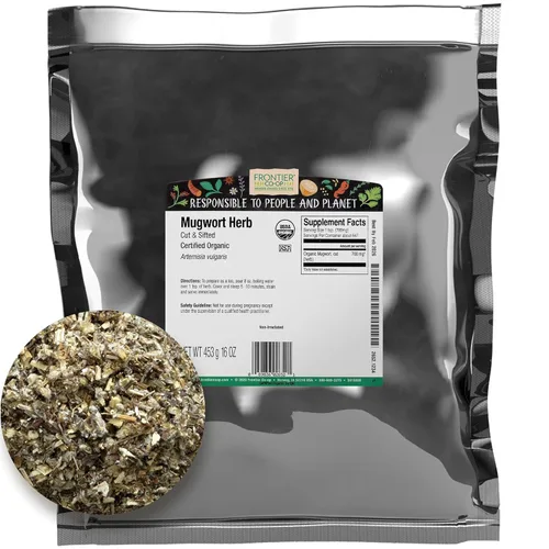 Frontier - Hierba de artemisa a granel, cortada y tamizada, certificada orgánica, paquete de 1 libra