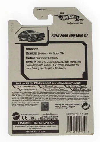 Vista 2 de Hot Wheels 2010 Ford Mustang GT, [azul] 2010 Garaje 1/10