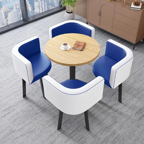 Vista 13 de YVYKFZD Office Reception Room Club Table, Simple Coffee Kitchen Dining Table Set, Round Conference Table, Small Conference Room Tables and Chairs