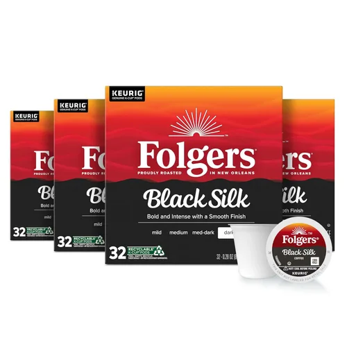 Vista 26 de Folgers Black Silk Coffee, tostado oscuro, cápsulas Keurig K-Cup, caja de 10 unidades (paquete de 6)