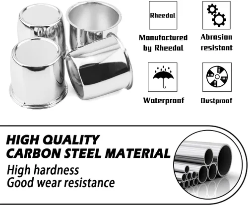 Vista 6 de 4 Piezas Tapas Centrales de Rueda de Remolque de 2.64 Pulgadas Push Through Diámetro de 2.64" Altura 2.4" para Rin de Camión SUV RV, Cubierta
