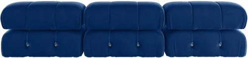 Vista 71 de Sofá modular convertible, moderno sofá recto de terciopelo de 3 plazas para sala de estar, apartamento (104 pulgadas/negro)