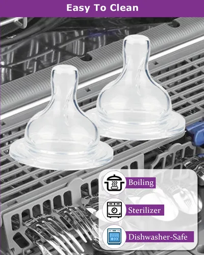 Vista 7 de Tetinas de silicona para biberones anticólicos Philips Avent, tamaño 1 pezón, 3.3 ft+, flujo lento, 4