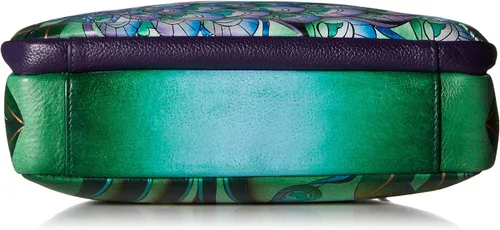 Vista 4 de Anna by Anuschka Women's Original Genuine Leather Hand-Painted Medium Crossbody - Leather Handbag for Women