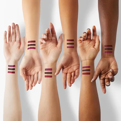 Vista 4 de evpct Juego de 3 lápices labiales líquidos color rojo oscuro, morado, ciruela, mate, para mujer, de larga duración, impermeable, azul sangre