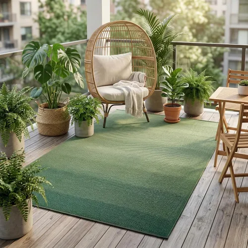 Vista 21 de Fab Habitat - Alfombra de exterior, impermeable, resistente a la decoloración, sin arrugas, de plástico reciclado premium, a rayas, para el porche