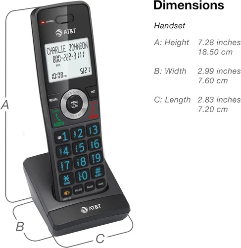 Vista 11 de AT&T GL2101-2 - Teléfono inalámbrico DECT 6.0 con 2 auriculares, bloqueo e identificación de llamadas, altavoz a manos libres de dúplex completo