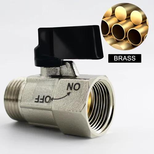 Vista 5 de YOO.MEE Válvula de bola de latón de cierre 1/2 '' conexiones estándar con acabado cromado pulido