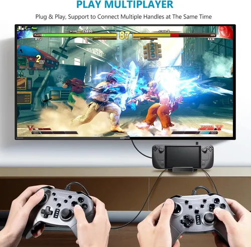 Vista 6 de Gorrzai Steam Deck Dock - Steam Deck Docking Station with HDMI 2.0 4K 60Hz, Gigabit Ethernet, 3 USB 3.0 and 100W Charging USB-C Port Compatible with