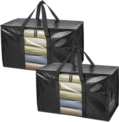 Vista 40 de BALEINE Paquete de 8 bolsas de mudanza de gran tamaño con asas reforzadas, bolsa de almacenamiento resistente para ropa, suministros de mudanza