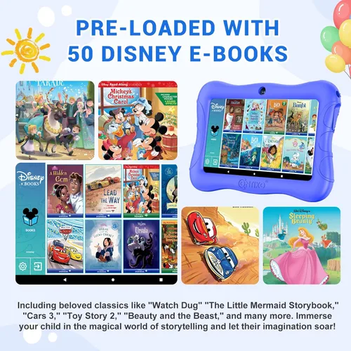 Vista 2 de Contixo Tableta para niños de 7 pulgadas, tableta Android V9A de 32 GB para edades de 3 a 7 años, controles parentales, 50 libros de cuentos