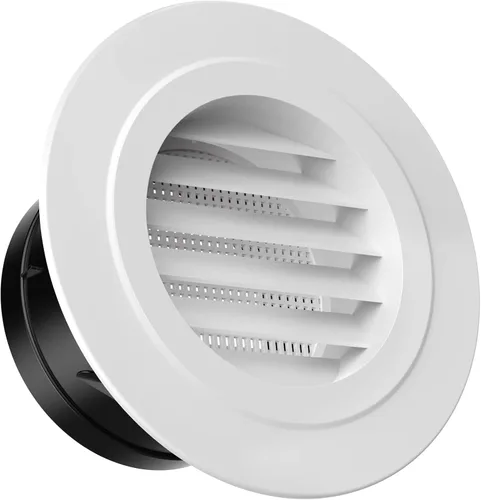 Vista 7 de Hon&Guan Soffit Vents - Cubierta redonda de ventilación de aire de escape de 4 pulgadas con pantalla de mosca integrada para baño, cocina, oficina