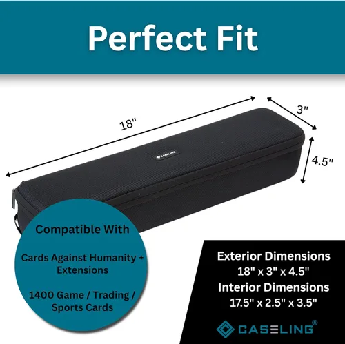 Vista 2 de Hard Storage Case for 1400 Cards - Interior Size: 17.5" x 2.5" x 3.5" - Includes 5 Dividers - Zippered Hard Shell Case - Sports Cards, Card Game