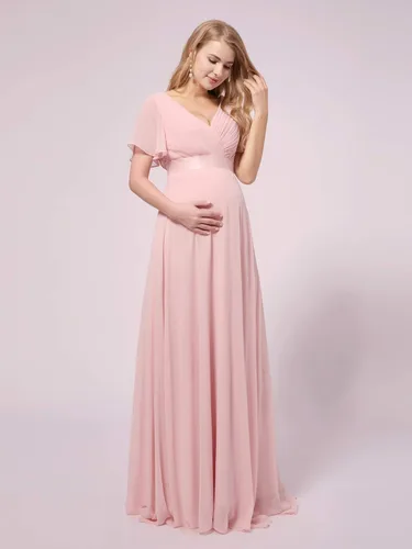 Vista 3 de Ever-Pretty Vestidos de maternidad de gasa con cuello en V y manga corta para mujer 9890-YF
